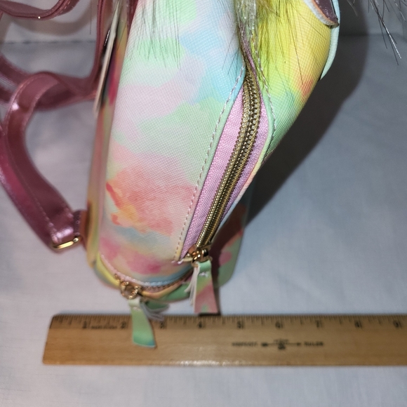 UNDERONESKY Unicorn Tie Dye Rainbow Pastel Princess Mini Zippered Backpack NWT - Picture 16 of 16